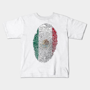 Mexico Flag - Mexican Flag - MX Flag Fingerprint Kids T-Shirt